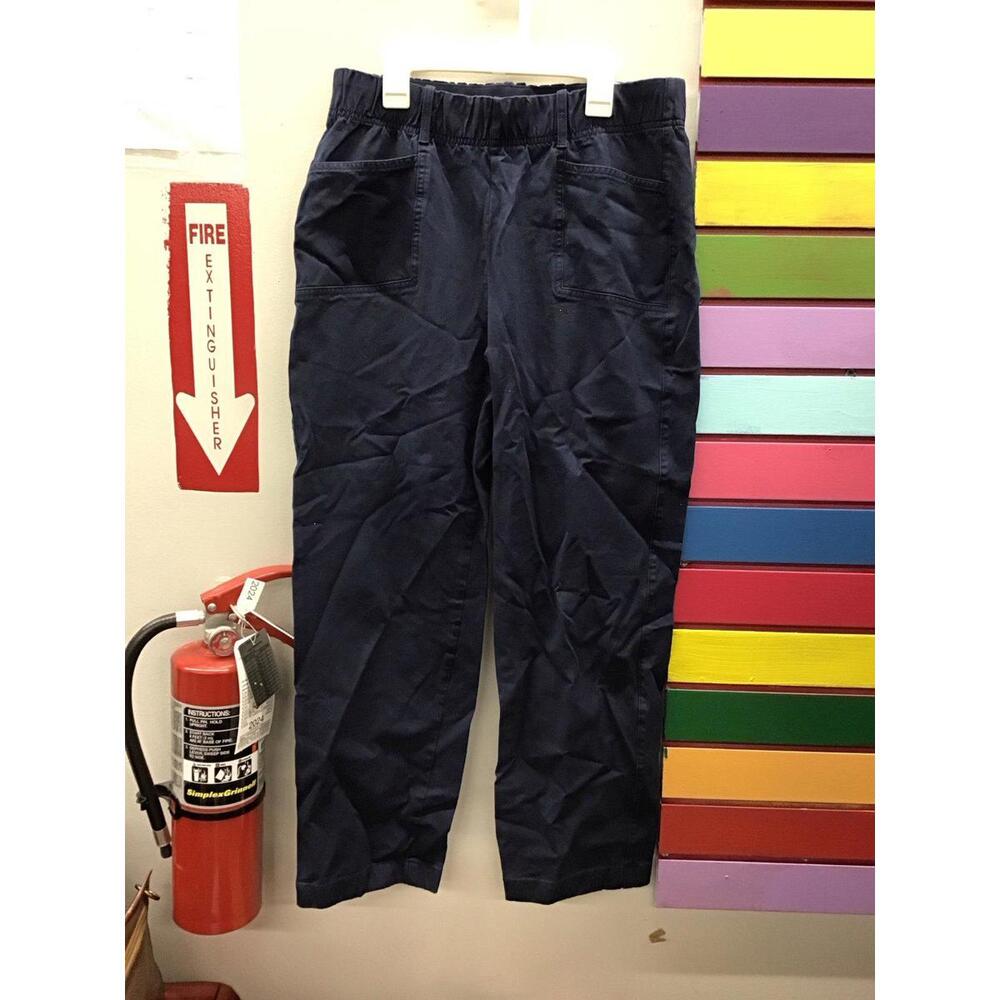 Anybody Regular stretch twill straight leg ankle pant navy Small QVC